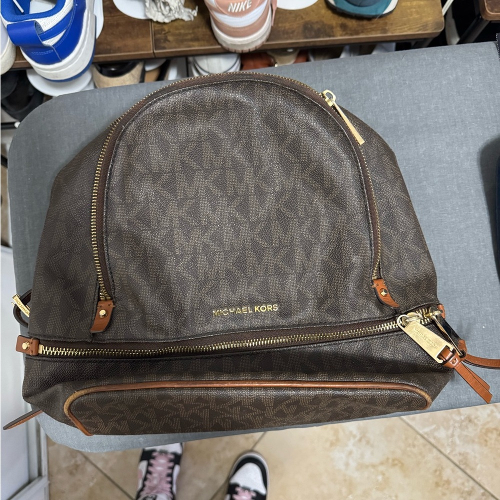 Michael Kors Rhea Medium Signature Logo Backpack